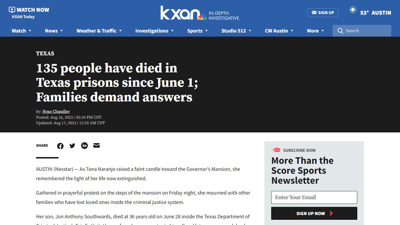 135 people have died in Texas prisons since June 1; Families demand ...